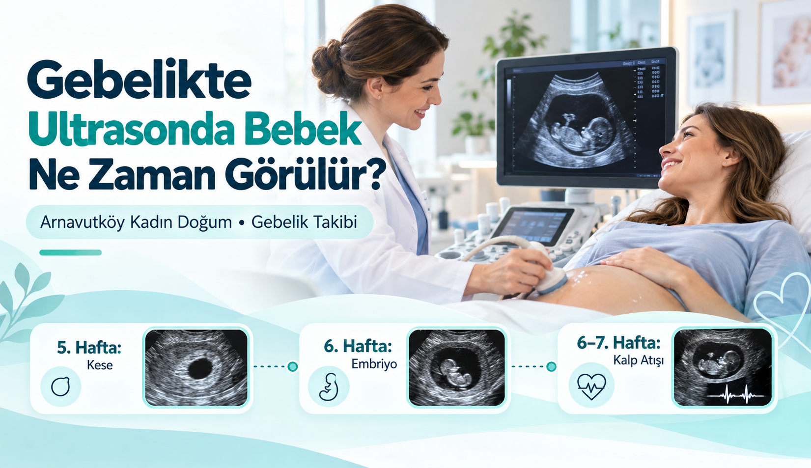 Gebelikte Ultrasonda Bebek Ne Zaman Görülür? Arnavutköy Kadın doğum gebelik takibi